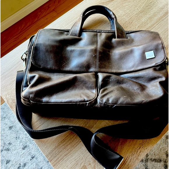 KNOMO LEATHER LAPTOP BAG